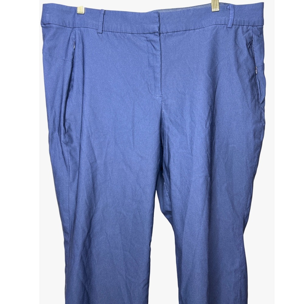 Lane Bryant Women's Plus Size 22 Navy Blue Trouser Pants Side Zip Pockets